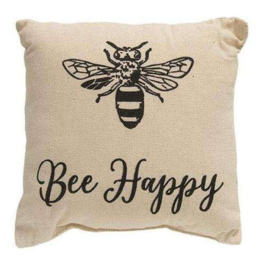 Bee Happy Pillow, 10 x 10 - The Fox Decor